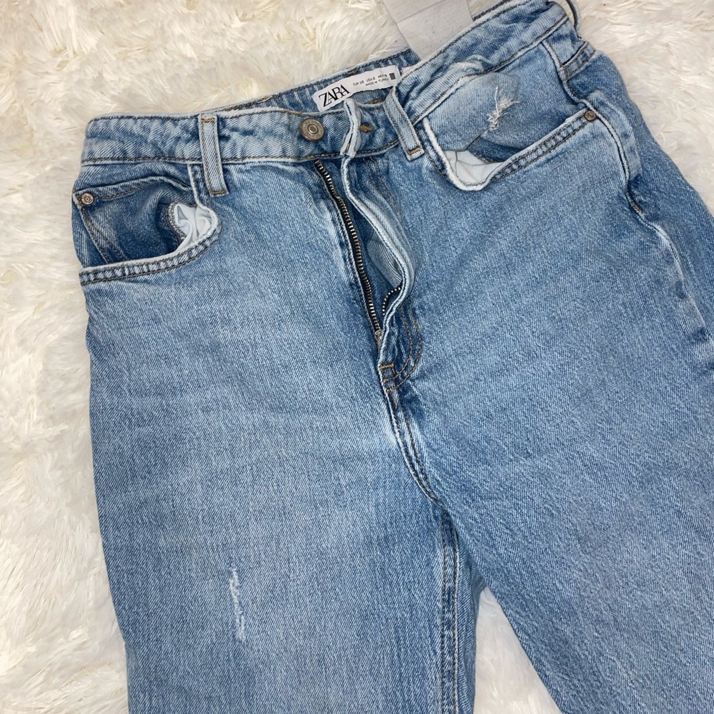 Zara high rise split jeans